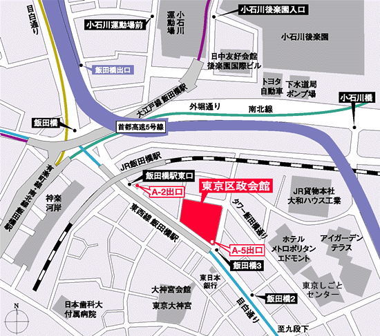 東京区政会館の地図